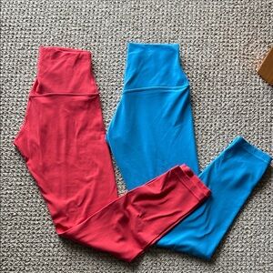TNA golden High-Waist Leggings - Red and Blue